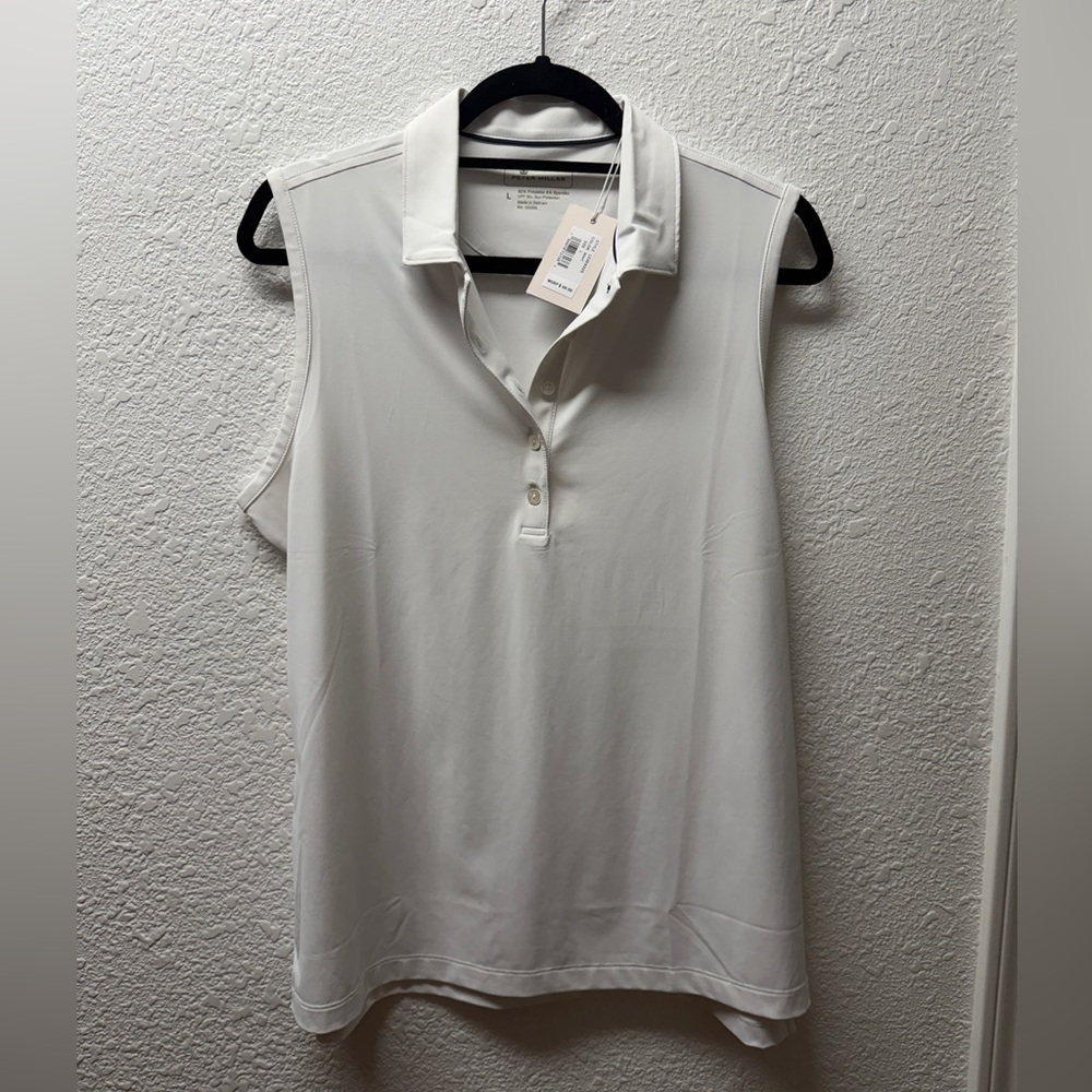 Peter Millar Sleeveless Polo Tank Top in White